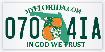 FL license plate 0704IA