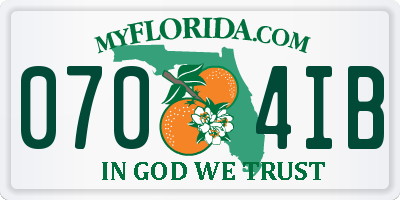 FL license plate 0704IB