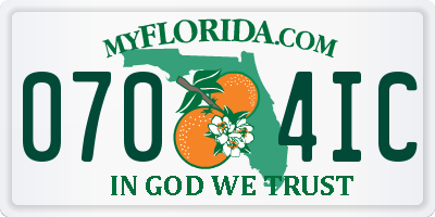 FL license plate 0704IC