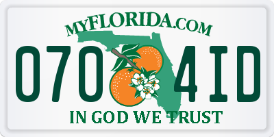 FL license plate 0704ID