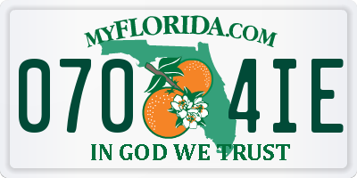 FL license plate 0704IE