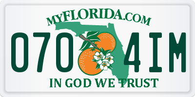 FL license plate 0704IM