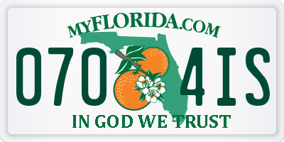 FL license plate 0704IS