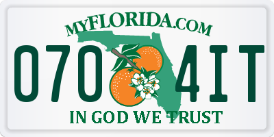 FL license plate 0704IT