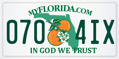 FL license plate 0704IX