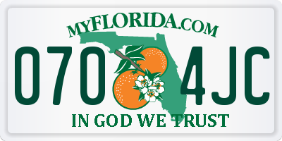 FL license plate 0704JC