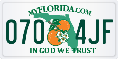 FL license plate 0704JF