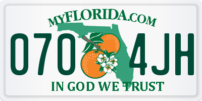 FL license plate 0704JH
