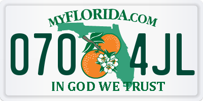 FL license plate 0704JL