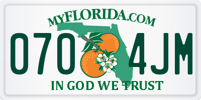 FL license plate 0704JM