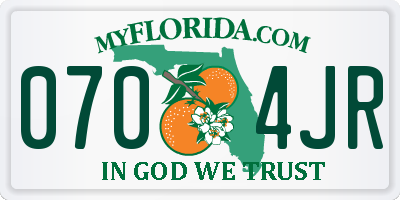 FL license plate 0704JR
