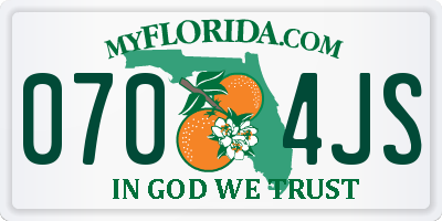 FL license plate 0704JS
