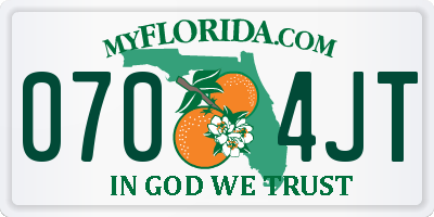FL license plate 0704JT