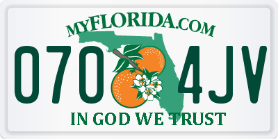 FL license plate 0704JV