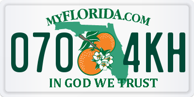 FL license plate 0704KH