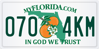 FL license plate 0704KM