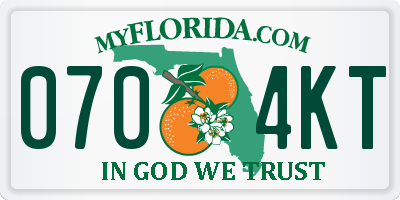 FL license plate 0704KT