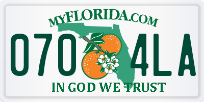 FL license plate 0704LA