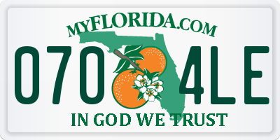 FL license plate 0704LE