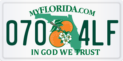 FL license plate 0704LF