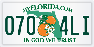 FL license plate 0704LI