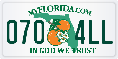 FL license plate 0704LL