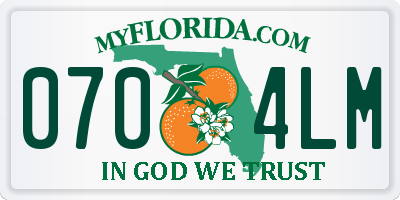 FL license plate 0704LM