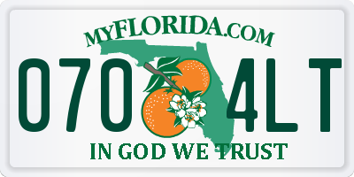 FL license plate 0704LT