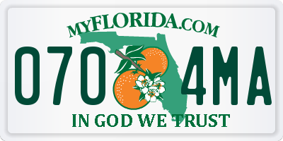 FL license plate 0704MA