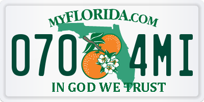 FL license plate 0704MI