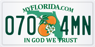 FL license plate 0704MN