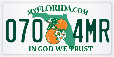 FL license plate 0704MR
