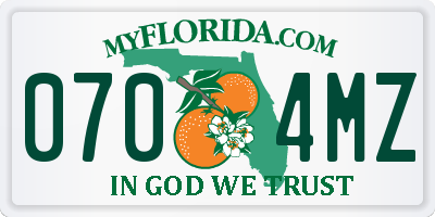 FL license plate 0704MZ