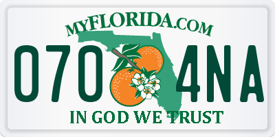 FL license plate 0704NA
