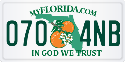 FL license plate 0704NB