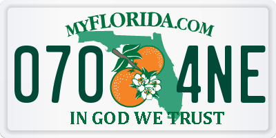 FL license plate 0704NE