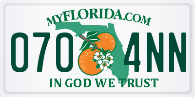 FL license plate 0704NN