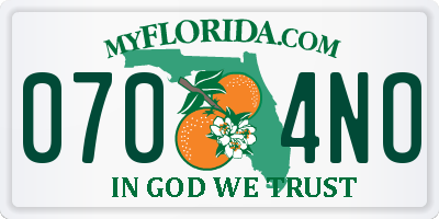 FL license plate 0704NO