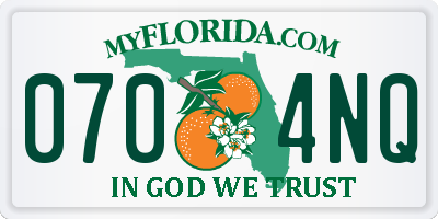 FL license plate 0704NQ