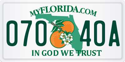 FL license plate 0704OA