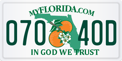 FL license plate 0704OD