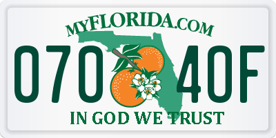 FL license plate 0704OF