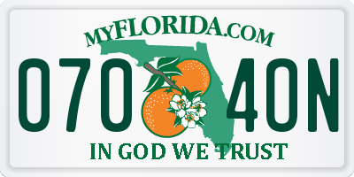 FL license plate 0704ON