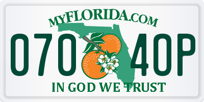 FL license plate 0704OP