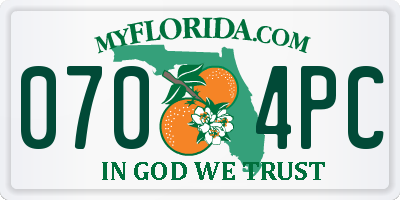 FL license plate 0704PC