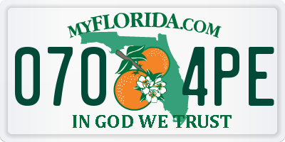 FL license plate 0704PE