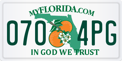 FL license plate 0704PG