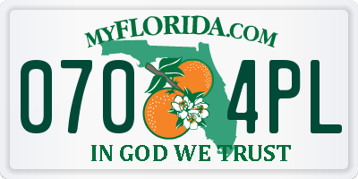 FL license plate 0704PL