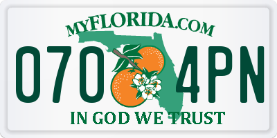 FL license plate 0704PN