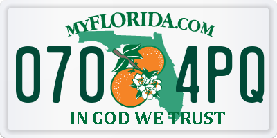 FL license plate 0704PQ